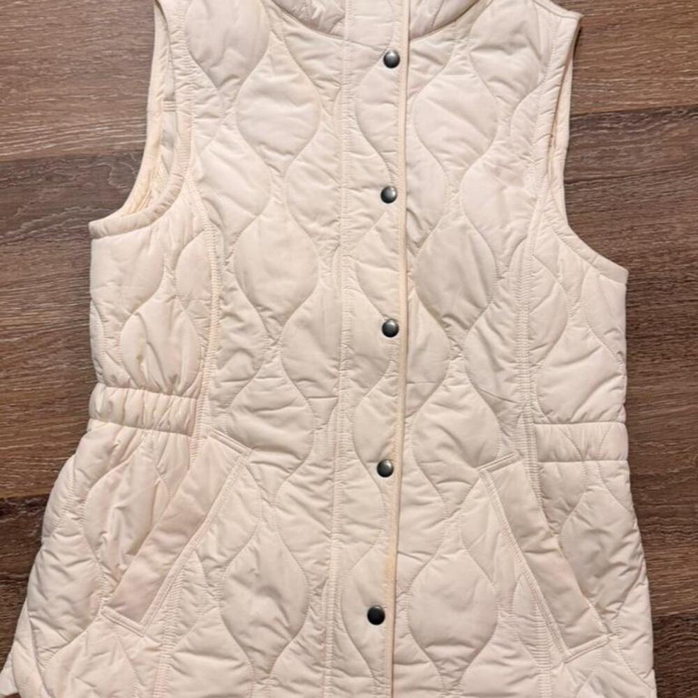 Talbots Cream Quilted Vest